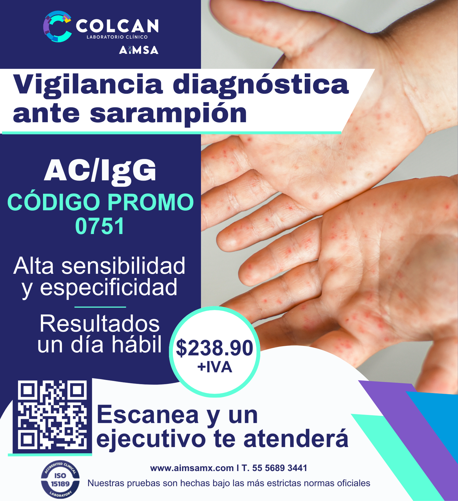 Análisis Clínico Sarampión IgG precio especial